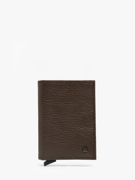 Porte-cartes Cuir Etrier Marron madras EMAD5020