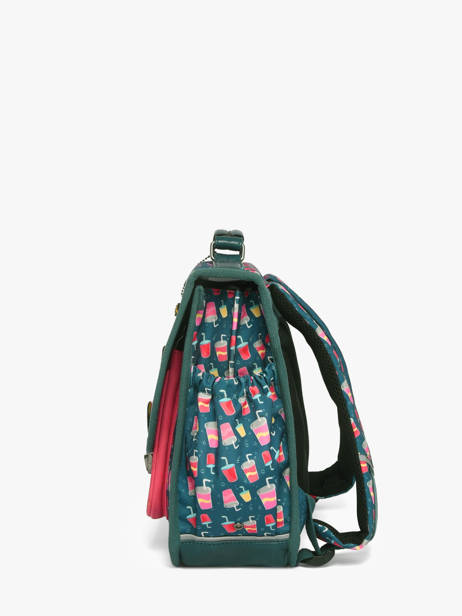 Cartable Enfant 2 Compartiments Cameleon Bleu retro CA35 vue secondaire 2