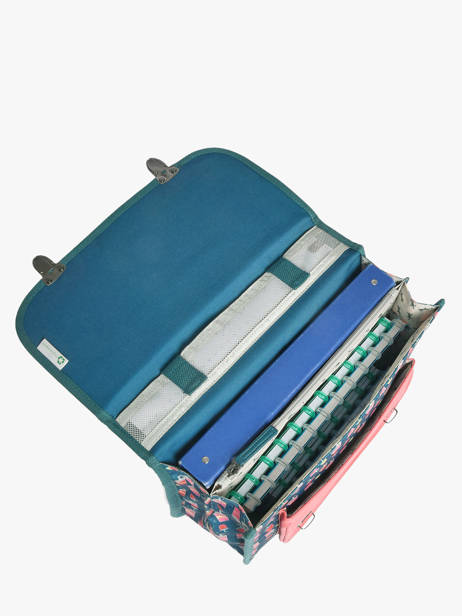 Cartable Enfant 2 Compartiments Cameleon Bleu retro CA35 vue secondaire 3