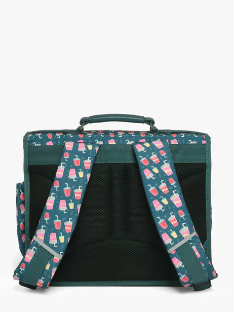 Cartable Enfant 2 Compartiments Cameleon Bleu retro CA35 vue secondaire 4