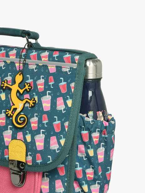 Cartable Enfant 2 Compartiments Cameleon Bleu retro CA35 vue secondaire 5
