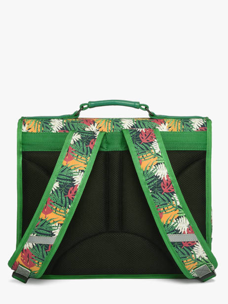 Cartable Enfant 2 Compartiments Cameleon Vert retro CA38 vue secondaire 4