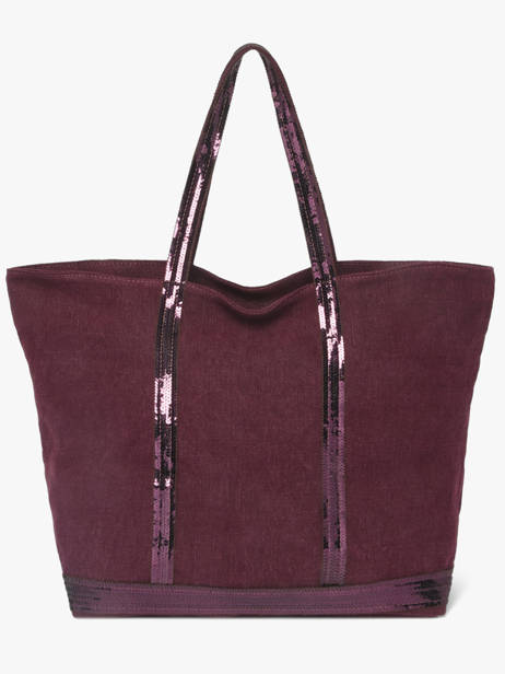 Le Cabas L Lin Paillettes Vanessa bruno Rouge cabas lin 31V40409 vue secondaire 4