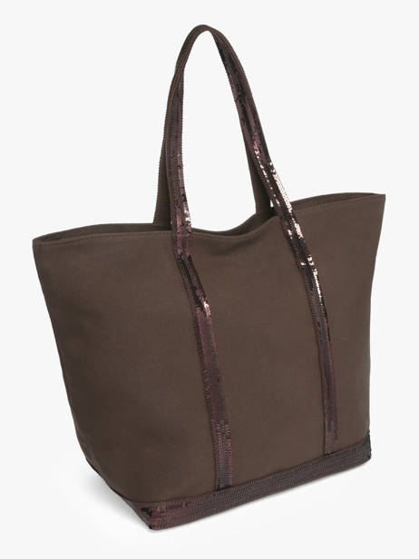 Le Cabas L Zippé Paillettes Vanessa bruno Marron cabas 1V40409 vue secondaire 1