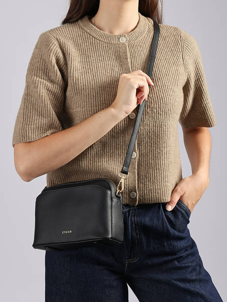 Sac Bandoulière Torsade Cuir Etrier Noir torsade ETOS227S vue secondaire 1