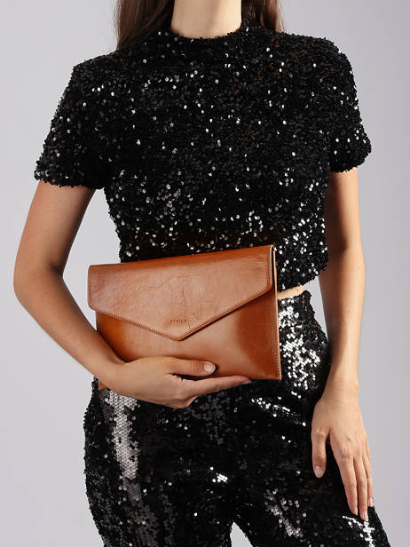 Pochette De Soirée L Paddock Cuir Etrier Marron paddock EPAD075L vue secondaire 1