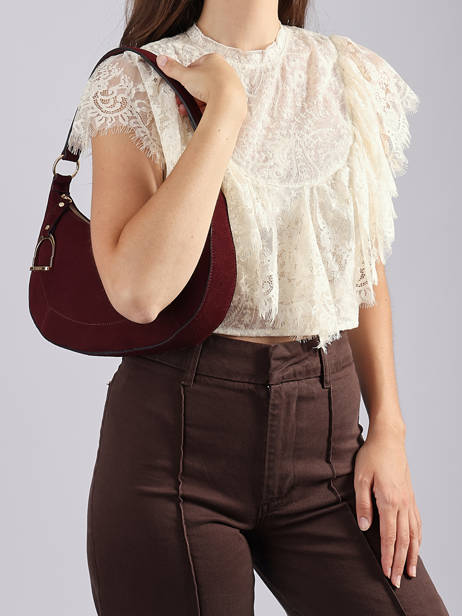 Shoulder Bag Altesse Suede Leather Etrier Violet altesse suede EASU017M other view 1