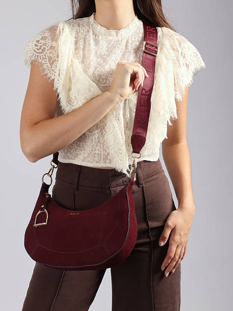 Shoulder Bag Altesse Suede Leather Etrier Violet altesse suede EASU017M other view 2