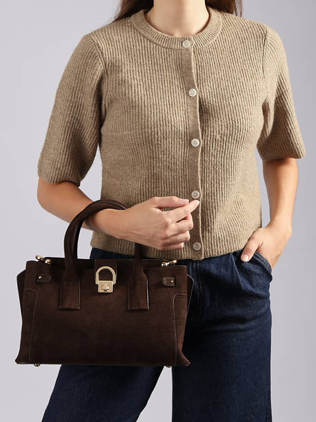Sac Porté Main S Equestre Croco Cuir Etrier Marron equestre croco EEQC142S vue secondaire 1