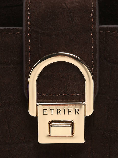 Sac Porté Main S Equestre Croco Cuir Etrier Marron equestre croco EEQC142S vue secondaire 4