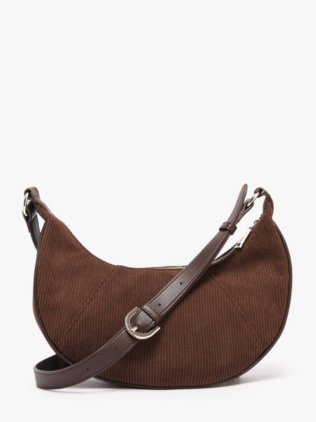 Sac Bandoulière Velours Vanessa wu Marron velours MA3036 vue secondaire 3