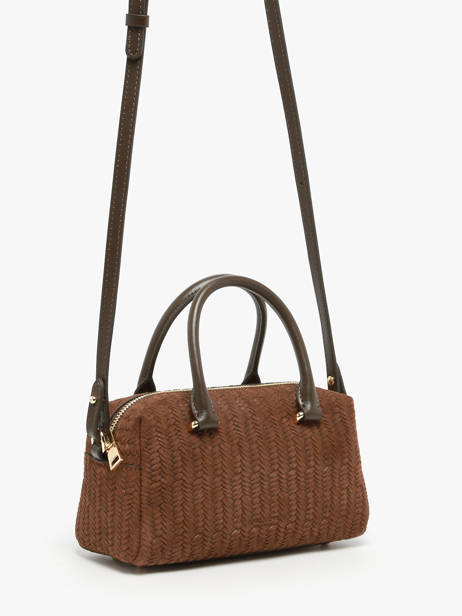 Shoulder Bag Tresse Cube Leather Lancaster Brown tresse cube 67 other view 2