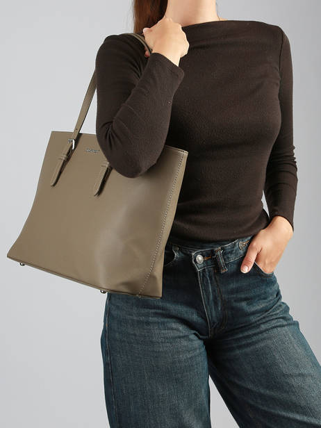 Shopping Bag A4 Saffiano Polyurethane David jones Brown saffiano 5 other view 1