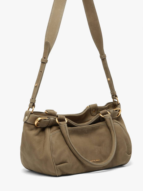 Small Lune Satchel Nubuck Leather Vanessa bruno Green lune 3V40920 other view 2