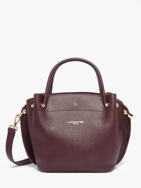 Leather Foulonné Double Satchel Lancaster Brown foulonne double louisa 18