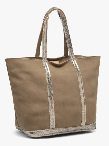 Sac Porté épaule Cabas Cuir Cuir Vanessa bruno Vert cabas cuir 8V40409 vue secondaire 2