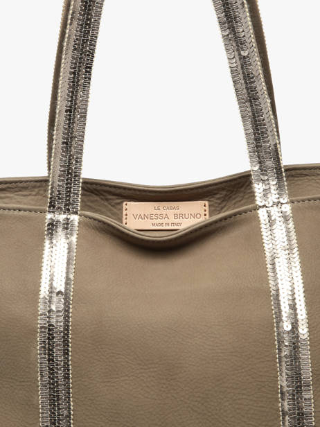Sac Porté épaule Cabas Cuir Cuir Vanessa bruno Vert cabas cuir 8V40409 vue secondaire 3