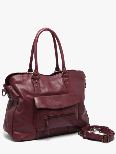 A4 Size Shoulder Bag Cow Leather Basilic pepper Red cow BCOW78 other view 2