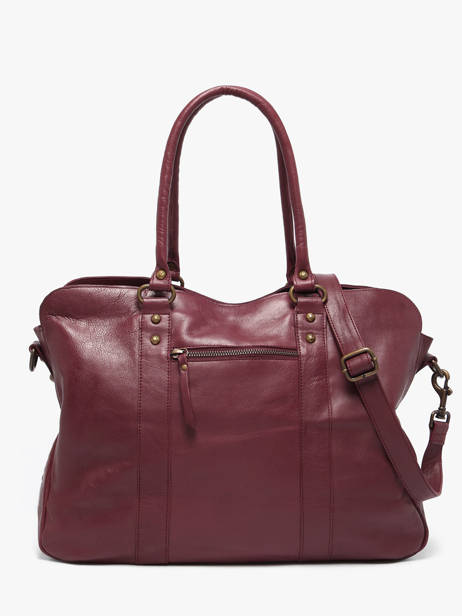 A4 Size Shoulder Bag Cow Leather Basilic pepper Red cow BCOW78 other view 5