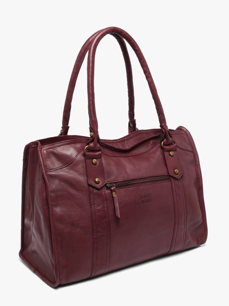 Shoulder Bag Cow A4 Leather Basilic pepper Red cow BCOW31 other view 2