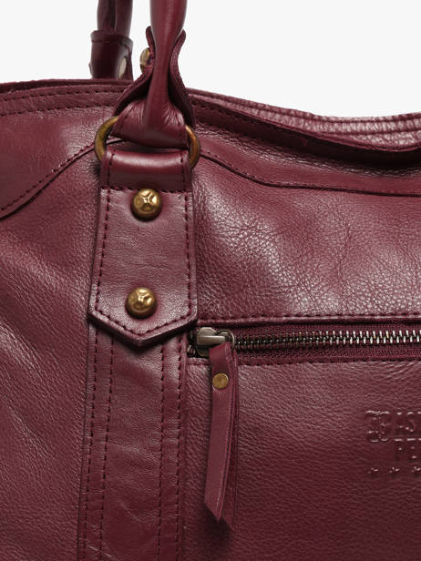 Shoulder Bag Cow A4 Leather Basilic pepper Red cow BCOW31 other view 3