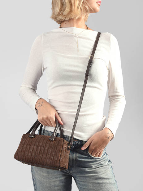 Shoulder Bag Tresse Cube Leather Lancaster Brown tresse cube 67 other view 1