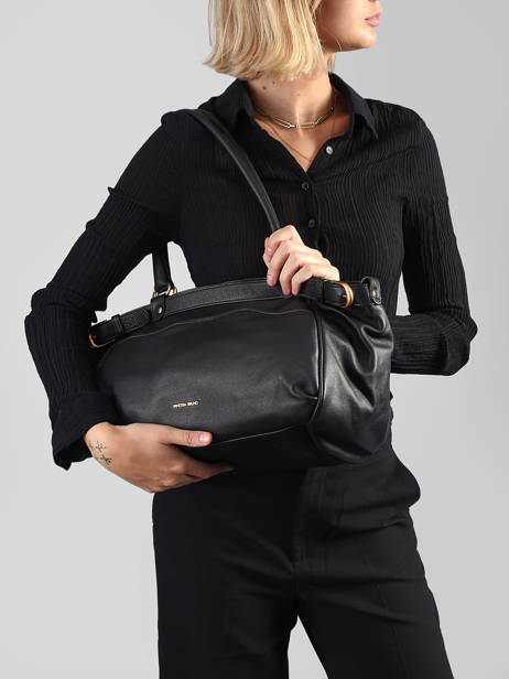 Grand Sac Lune En Cuir Vanessa bruno Noir lune 11V40921 vue secondaire 1