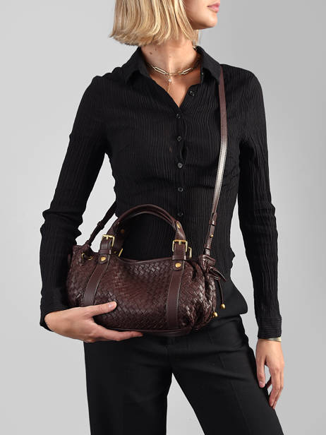 Sac Bandoulière Tresse Cuir Gerard darel Marron tresse DES73478 vue secondaire 1