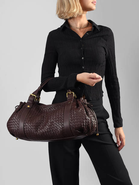 Sac Porté épaule Tresse Cuir Gerard darel Marron tresse DES01478 vue secondaire 1