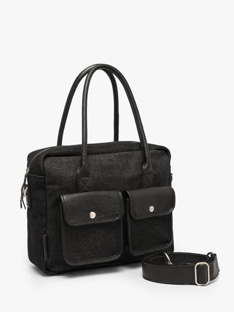 Sac Porté Main A4 Denim Paul marius Noir denim DANDYDEN vue secondaire 1