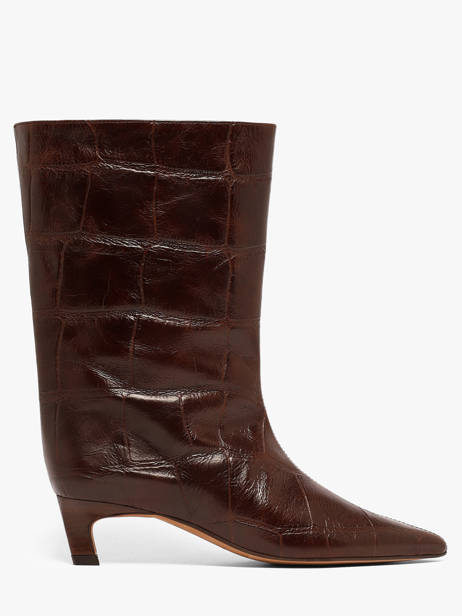 Stiletto Heel Boots In Leather Angel alarcon Brown accessoires 480C