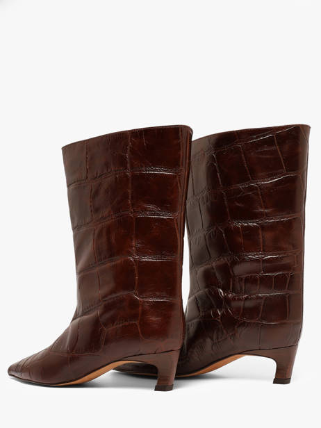 Stiletto Heel Boots In Leather Angel alarcon Brown accessoires 480C other view 2