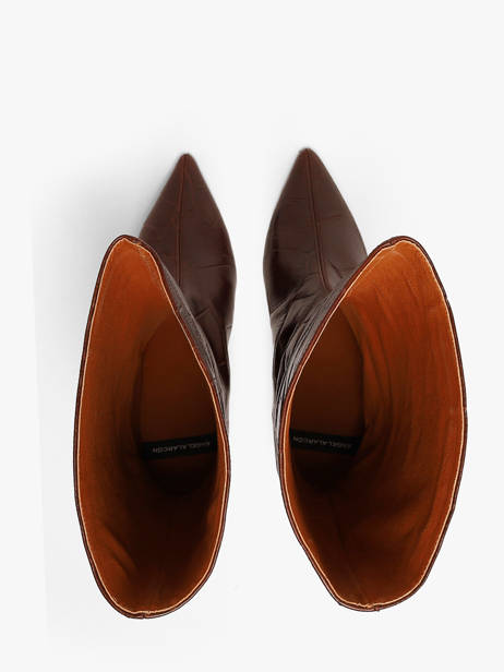 Stiletto Heel Boots In Leather Angel alarcon Brown accessoires 480C other view 3