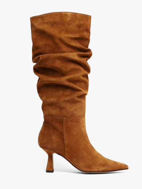 Stiletto Heel Boots In Leather Angel alarcon Brown accessoires 458F