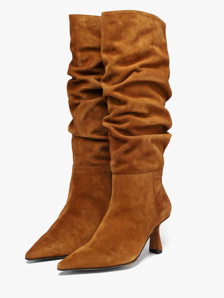 Stiletto Heel Boots In Leather Angel alarcon Brown accessoires 458F other view 1