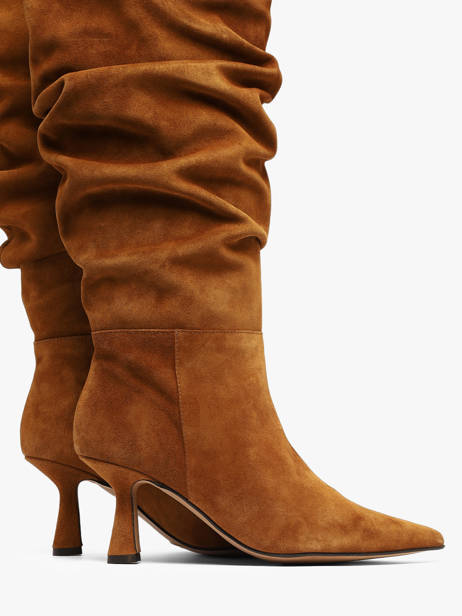 Stiletto Heel Boots In Leather Angel alarcon Brown accessoires 458F other view 2