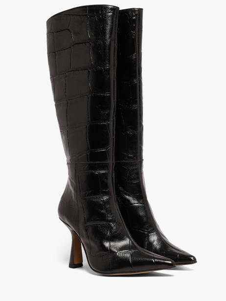 Stiletto Heel Boots In Leather Angel alarcon Black accessoires 539F other view 1
