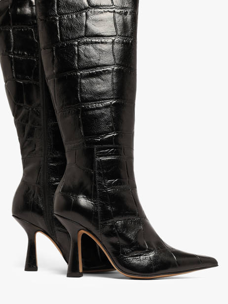 Stiletto Heel Boots In Leather Angel alarcon Black accessoires 539F other view 2