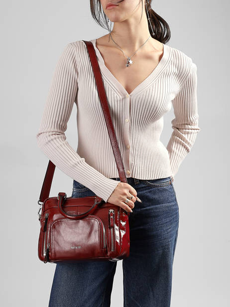 Leather Baby Macy Crossbody Bag Nat et nin Red vintage BABYMACY other view 1