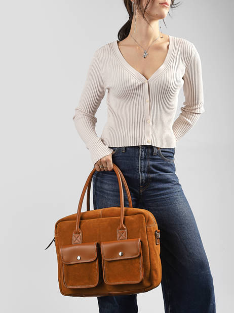 A4 Size Satchel La Suite Leather Paul marius Brown la suite DANDYSUI other view 1