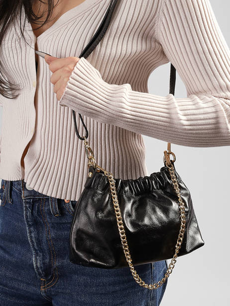 Shoulder Bag Shiny Sauvage Leather Milano Black shiny sauvage SS26062 other view 1