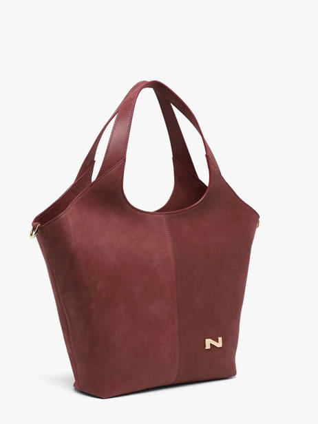 Sac Porté épaule Prague Cuir Nubuck Nathan baume Rouge riverside 2NG vue secondaire 1