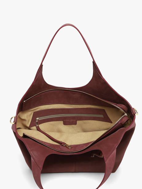 Sac Porté épaule Prague Cuir Nubuck Nathan baume Rouge riverside 2NG vue secondaire 2