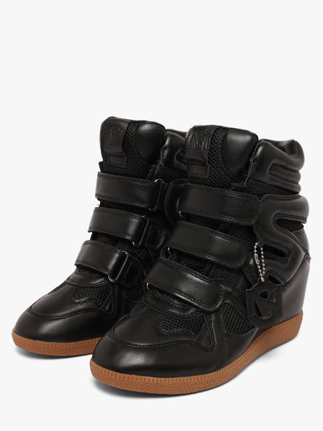 Wedge Sneakers Mavis In Leather Steve madden Black women 11005696 other view 1