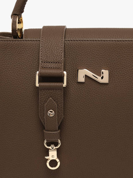 Leather Magnolia Top-handle Bag Nathan baume Brown eden 3 other view 3