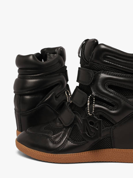 Wedge Sneakers Mavis In Leather Steve madden Black women 11005696 other view 2
