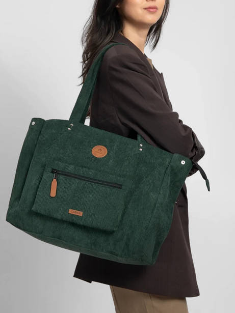 A4 Size Shoulder Bag Adventurer Recycled Polyester Cabaia Green adventurer TOTEBAGL other view 1
