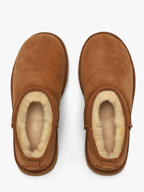 Boots Classic Ultra Mini In Leather Ugg Brown women 1116109 other view 4
