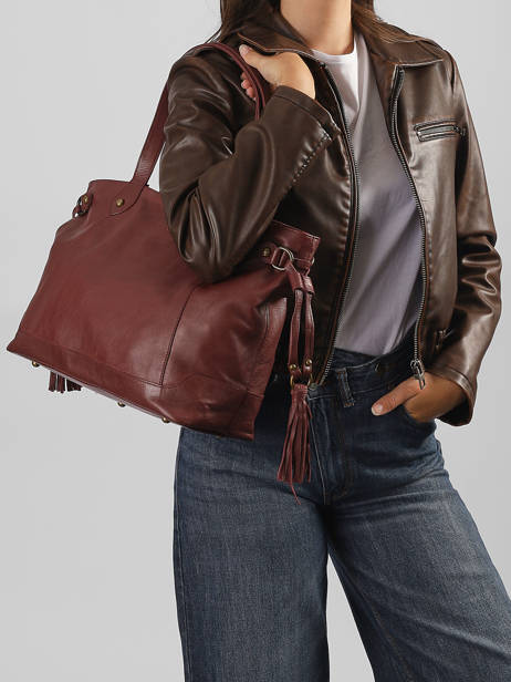 Shoulder Bag Cow A4 Leather Basilic pepper Red cow 155N other view 1
