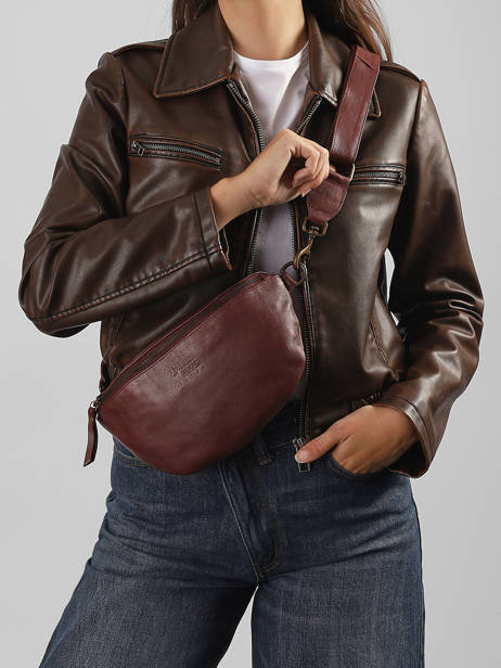 Leather Cow Belt Bag Basilic pepper Red cow BCOW55 other view 1